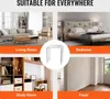 Collage showing a clear acrylic C-shaped table in different room settings: living room, bedroom, and study room. Anteprima dell’immagine prodotto