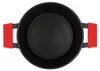 A top-down view of a black pot with red handles on a white background. Náhled obrázku produktu