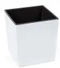 A white square planter with a black interior is shown against a white background. Anteprima dell’immagine prodotto
