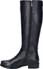 A side view of a black leather knee-high boot. Produktbild-Vorschau