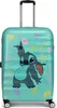A turquoise suitcase with a Stitch character design and floral patterns. Produktbild-Vorschau