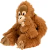 A plush toy orangutan holding a baby orangutan, sitting against a white background. Podgląd zdjęcia produktu
