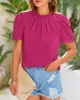 ASKSA Damen Chiffon Blusen Stehkragen Elegant Falten Produktbild-Vorschau 6