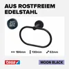 tesa MOON BLACK Handtuchring, matt schwarz, wandmontierbar, Produktbild-Vorschau 3