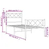 Bettgestell mit Kopf- und Fußteil Metall Weiß 100x200 cm Produktbild-Vorschau 10