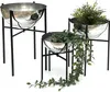 DanDiBo Blumenhocker Metall mit Topf Schwarz Silber 3er Set Produktbild-Vorschau 1