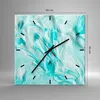 Wanduhr - Quadrat - Glasuhr - Blume Abstraktion - 40x40cm - Produktbild-Vorschau 3