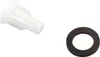 A white mesh filter and a black rubber ring are shown against a white background. Anteprima dell’immagine prodotto