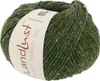 A ball of green tweed yarn with a label. Produktbild-Vorschau