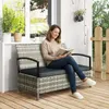 Outsunny Gartenbank mit Stauraum 2-Sitzer Sitzbank mit Produktbild-Vorschau 2