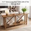 Table console Tribesigns en bois massif, 180 cm, table Voir les images du produit 6