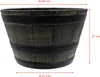 A planter pot designed to look like a wooden barrel, with dimensions indicated. Anteprima dell’immagine prodotto