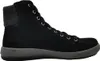 A side view of a black high-top sneaker with a gray sole and a gray fabric cuff at the ankle. Anteprima dell’immagine prodotto