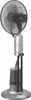 A silver and black misting fan on a white background. Voir les images du produit