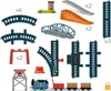 A collection of Thomas & Friends train track pieces and accessories, along with a toy train and carriages. Náhled obrázku produktu