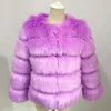 Damen Kunstpelz Mantel Kurzer Faux Pelz Winterjacke Produktbild-Vorschau 3