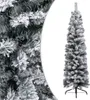 vidaXL Künstlicher Weihnachtsbaum Schlank mit Schnee Grün Produktbild-Vorschau 7