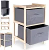 Grauer Holzschrank mit zwei Schubladen 46 cm Produktbild-Vorschau 9