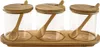 Pratici contenitori in vetro con piano in legno, coperchio Anteprima dell’immagine prodotto 1