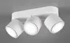 A white ceiling light with three adjustable spotlights is shown against a light gray background. Produktbild-Vorschau