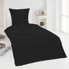 4 teilige Uni Bettwäsche 135 x 200 cm schwarz Einfarbig Produktbild-Vorschau 2