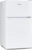 A white refrigerator with a freezer compartment on top, shown from a three-quarter angle. Produktbild-Vorschau