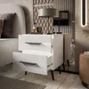 Noční stolek AURA LUX na nožkách bílý / bílý vysoký lesk, Náhled obrázku produktu 2