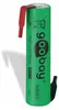 A single green AAA battery with red and black connectors, standing upright against a white background with a shadow. Podgląd zdjęcia produktu