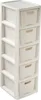 Ratanový kúpeľňový stojan s košíkmi 5 X 7L White Náhľad obrázku produktu 1