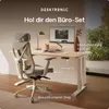 A desk setup with a chair and desk, featuring a monitor and lamp. Voir les images du produit