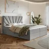 MOTIVENA Aspen Boxspringbett 160x200 Grau Samt (Jasmine Produktbild-Vorschau 1