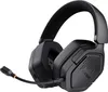 A black wireless gaming headset with a microphone is shown against a white background. Produktbild-Vorschau