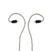 A pair of silver headphone cables with black connectors, isolated on a white background. Podgląd zdjęcia produktu