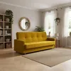 Schlafsofa - 212x92x89 cm - Gelb - Sofa mit Bettkasten - Produktbild-Vorschau 2