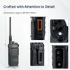 A collage of images showcasing a Retevis RT86 walkie-talkie, with close-ups of its features and dimensions. Anteprima dell’immagine prodotto