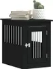 A black wooden dog crate with white bars, placed on a white background. Books and a potted cactus are on top of the crate. Náhled obrázku produktu