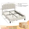 A diagram of a bed frame with dimensions and specifications. Podgląd zdjęcia produktu