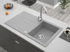 Granitspüle - Spülbecken - Küchenspüle - Beton - 86 x 50 cm Produktbild-Vorschau 6