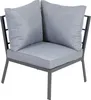 A grey corner lounge chair with cushions. Produktbild-Vorschau
