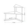 A line drawing of a triangular shelf unit with dimensions indicated. Produktbild-Vorschau