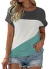 Damen Kurzarm-Top mit Farbblock-Design, lässiges Produktbild-Vorschau 1