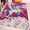 Tapis de chambre pour enfants La petite licorne rose crème Voir les images du produit 5