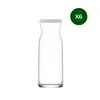 6x Grauer Deckel 700ml Fonte Glas Karaffe - Wasser Wein Produktbild-Vorschau 6