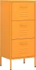 A tall, narrow orange cabinet with three drawers is shown against a white background. Produktbild-Vorschau