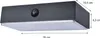 A product shot of a black outdoor light fixture with dimensions indicated by measurement lines and text. Produktbild-Vorschau
