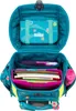 An open school backpack filled with school supplies. Produktbild-Vorschau
