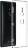 A clear phone case is shown next to a black smartphone. Produktbild-Vorschau
