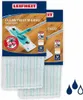 Two packages of Leifheit micro duo mop heads for a Clean Twist M Ergo mop, shown on a white background with water drop icons. Produktbild-Vorschau
