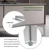Close-up shots of furniture legs and a metal bracket, with descriptive text. Produktbild-Vorschau