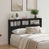 vidaXL Testata LED con ripiani look rovere nero 160x17x102 Anteprima dell’immagine prodotto 4